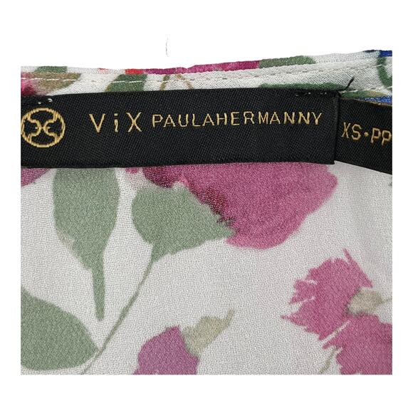 VIX Paula Hermanny kaftan Clover callie floral print chiffon X-Small XS - Picture 4 of 5